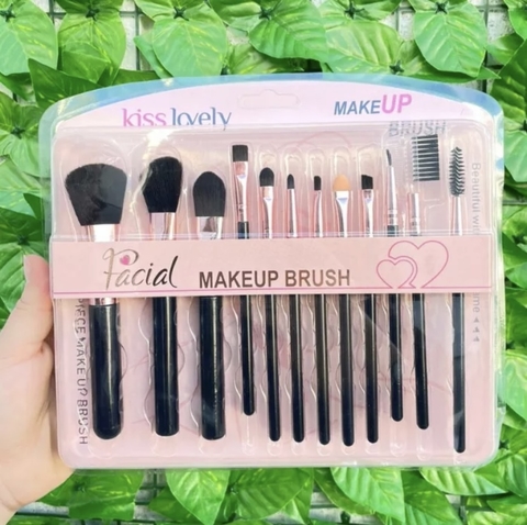 Kit c/ 12 Pinceis de Maquiagem - Kiss Lovely