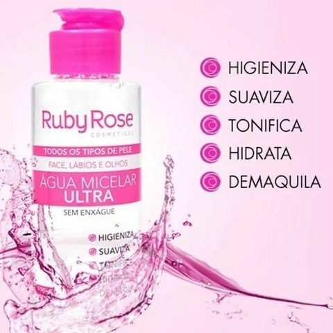 Água Micelar Ultra Ruby Rose Demaquilante Hb-300 - 120ml Box C/12 pçs
