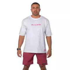 CAMISETA MASC OVERSIZED BRANCA CVERMELHO - Armazém do Wod
