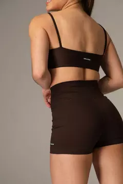 Top Alcinha Confort Kebra Kexo Café Tecido Marrom Escuro