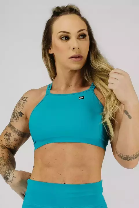 Top Cross 2 alças Kebra Kexo Turquesa