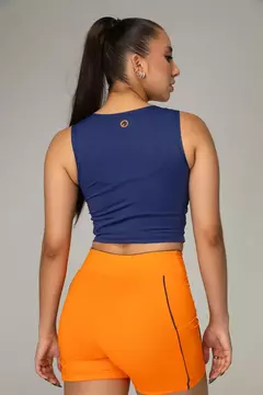 Regata Cropped Charm OnMove Azul Marinho na internet