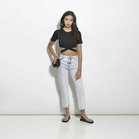 BLUSA CROPPED M/C TRANSPASSADA T701136