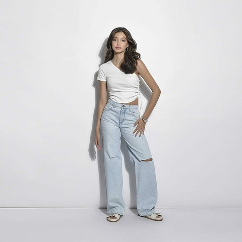 CALÇA WIDE LEG RASGO T200178