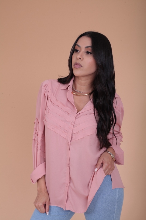 Camisa Rosê Corte a fio