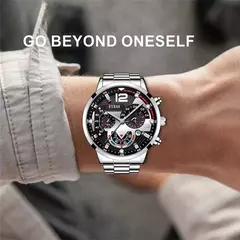 relogio masculino relógios de luxo aço inoxidável quartzo - loja online