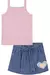 Conjunto de Blusa e Short Saia Jeans Kukiê - Fofinhos Baby