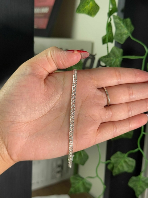 pulseira elo duplo 4mm 21cm