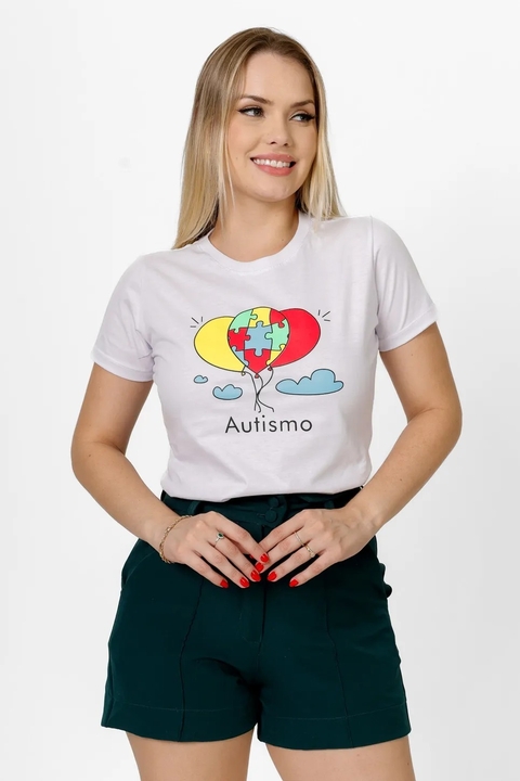 T-SHIRT AUTISMO BALÕES NAS NUVENS