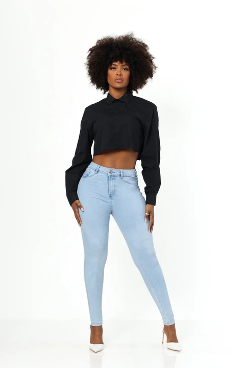 CALÇA JEANS SKINNY BÁSICA MODELADORA CINTURA ALTA-11069