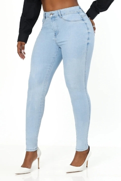 CALÇA JEANS SKINNY BÁSICA MODELADORA CINTURA ALTA-11069 - Caria Multistore
