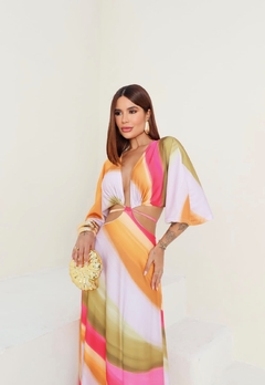 Vestido longo multiformas laranja - comprar online
