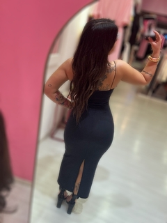 Vestido longo poliamida preto CANDY - Diamante Rose | Moda feminina Esteio | Loja de roupas feminina