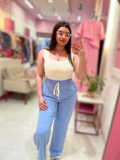 Calça Pantalona azul bebe