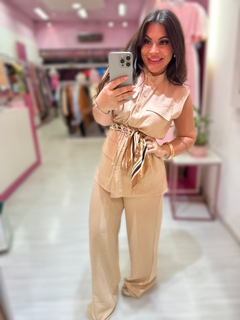 Conjunto Francisca calça + camisa alongada (nude) - comprar online