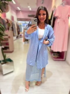 Vestido Chamise Priscila azul bebe - comprar online