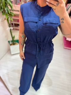 Conjunto Francisca calça + camisa alongada (azul) - Diamante Rose | Moda feminina Esteio | Loja de roupas feminina