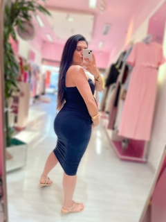 vestido midi Poliamida premium Carol PRETO - comprar online