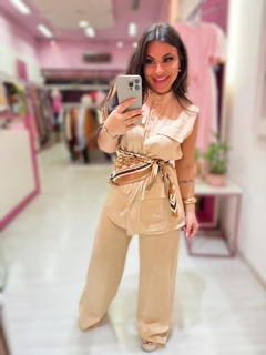 Conjunto Francisca calça + camisa alongada (nude) na internet