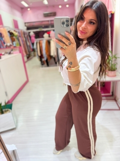 Calça Pantalona marrom - comprar online