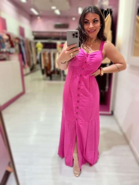 Vestido midi botões Caroline (pink)