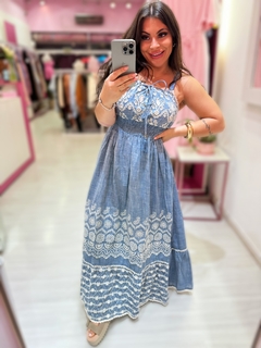 Vestido longo jeans