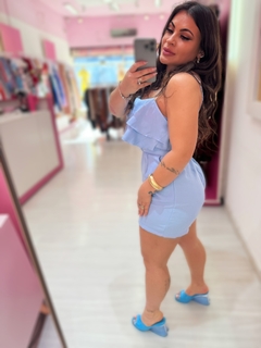 Macação cinto Deise AZUL - comprar online