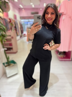 Conjunto calça e blusa Antonella preto - comprar online
