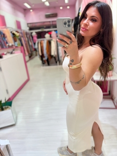 Vestido longo poliamida nude CANDY - Diamante Rose | Moda feminina Esteio | Loja de roupas feminina