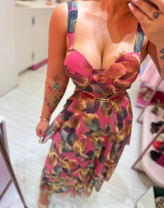 Vestido midi Alice babado floral na internet