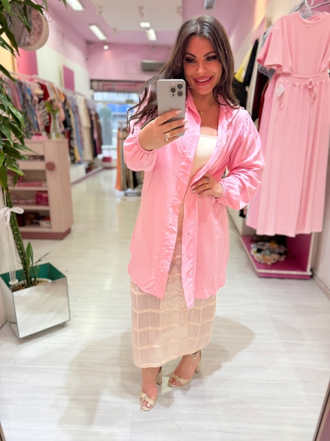 Vestido Chamise Priscila rosa candy