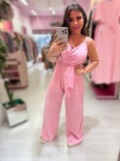 Macação amarrações Helena rosa candy