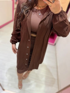 Vestido Chamise Priscila marrom - comprar online