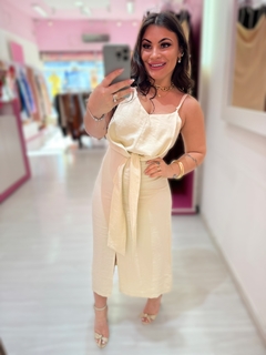 Vestido midi Yasmim (off) - Diamante Rose | Moda feminina Esteio | Loja de roupas feminina