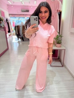 Conjunto calça e blusa Antonella rosa - comprar online