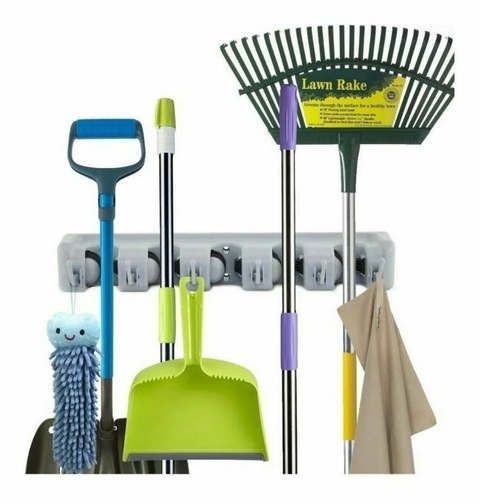 Soporte organizador para escobas