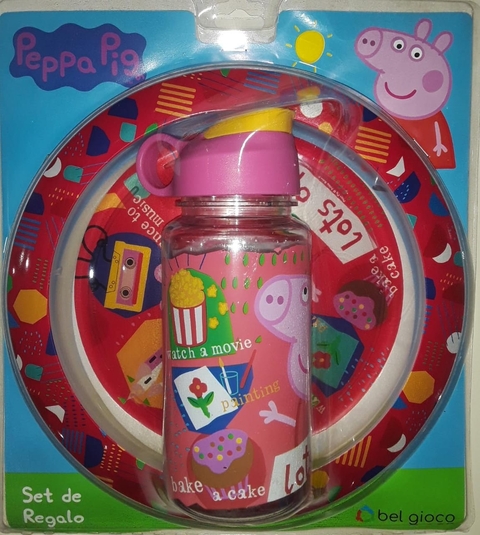 PLATO + BOTELLA FLIP TOP PEPPA PIG
