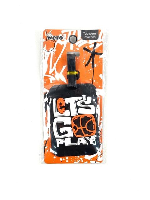 TAG DE SILICONA LETS GO PLAY PARA MOCHILA