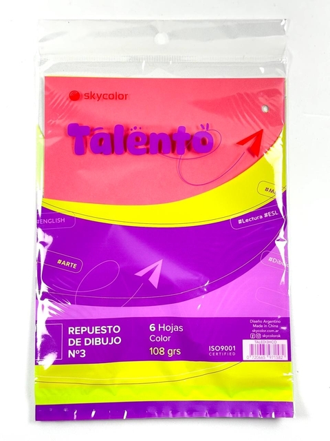 REPUESTO DE DIBUJO N3 SKYCOLOR TALENTO X6HJS COLOR 108GRS