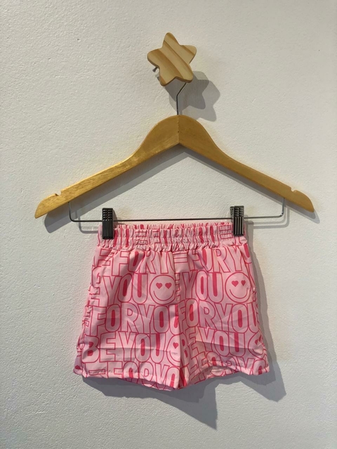 Short Tactel Menina Rosa