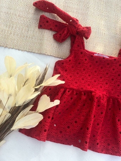 Blusa Amora Vermelha - Bella Bordô Kids