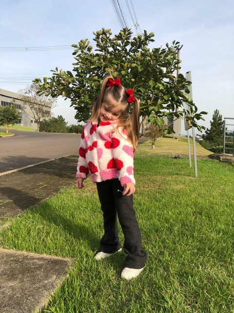 Casaco Aconchego Corações - Rosa