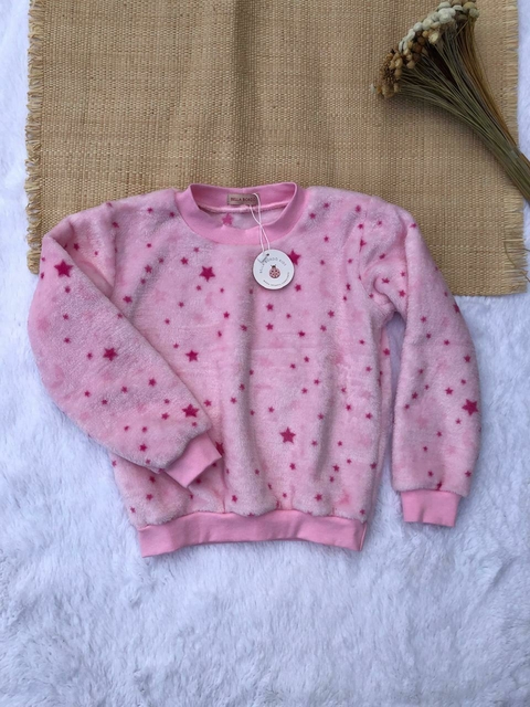 Blusão Fleece Estrela rosa