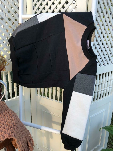 Blusa Moletom Oversized Zero Waste - Preto