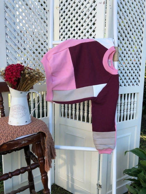 Blusa Moletom Oversized Zero Waste - Rosa