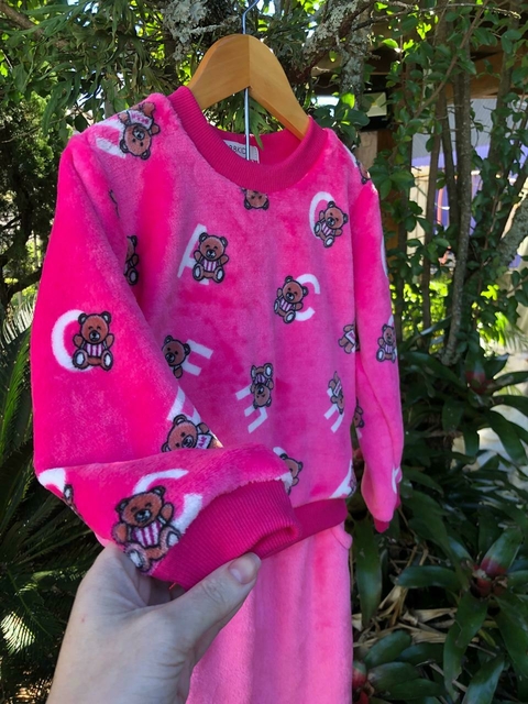 Conjunto Fleece - Ursos rosa pink