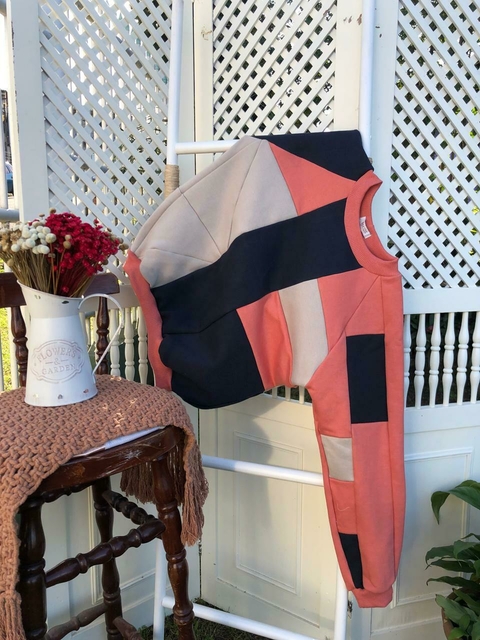 Blusa Moletom Oversized Zero Waste - Terracota