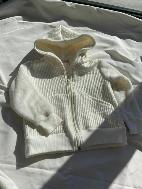 Casaco Matelassê + fleece Off White - comprar online