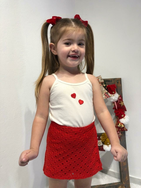 Short-saia Malha Laise Vermelho