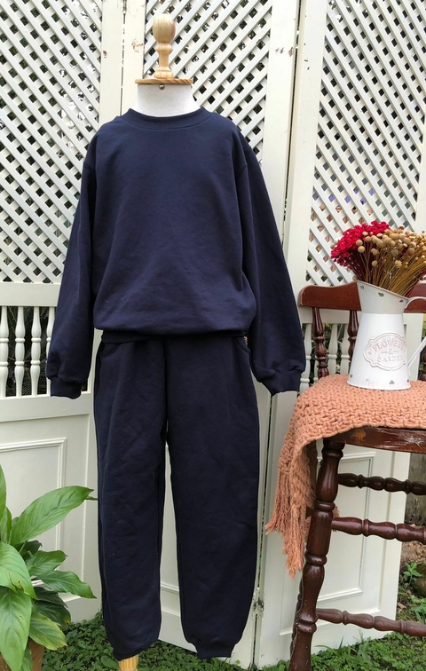 Conjunto Moletom Oversized Azul Marinho